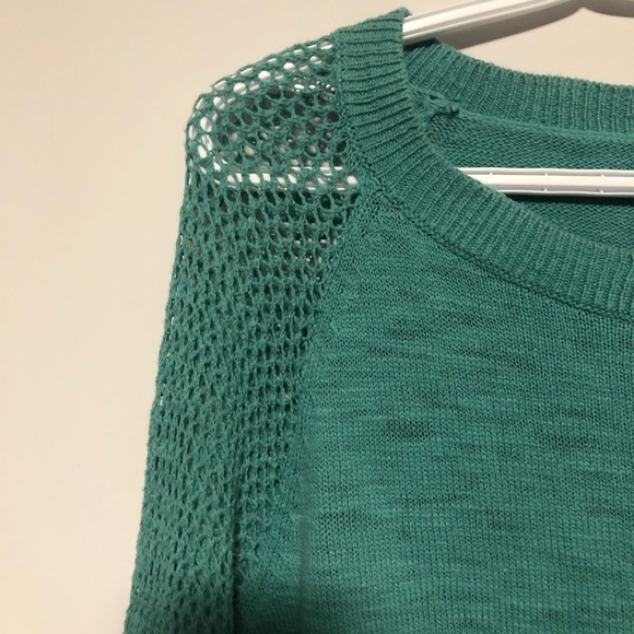 Mossimo Supply Co Knit Mesh Sweater Top Cotton Long Sleeve Scoop Neck Large C - Picture 2 of 7